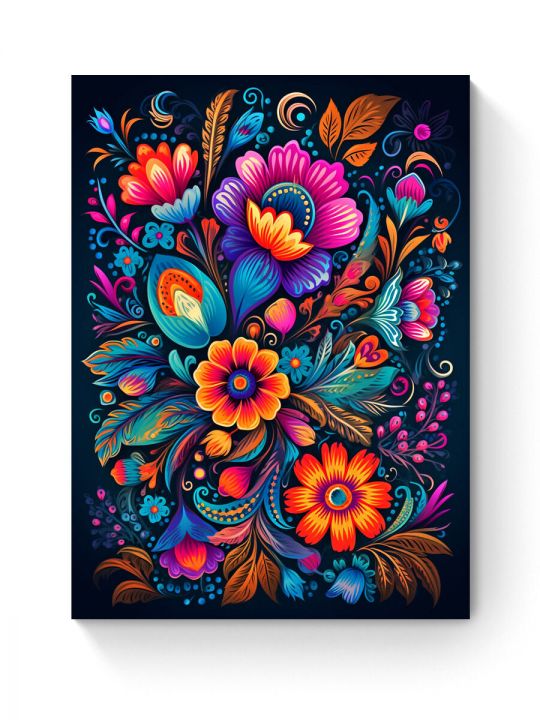 Алмазная мозаика на подрамнике «Цветочный узор» 50x40 см