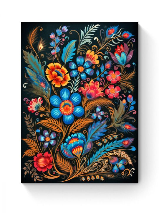 Алмазная мозаика на подрамнике «Цветочный узор» 50x40 см