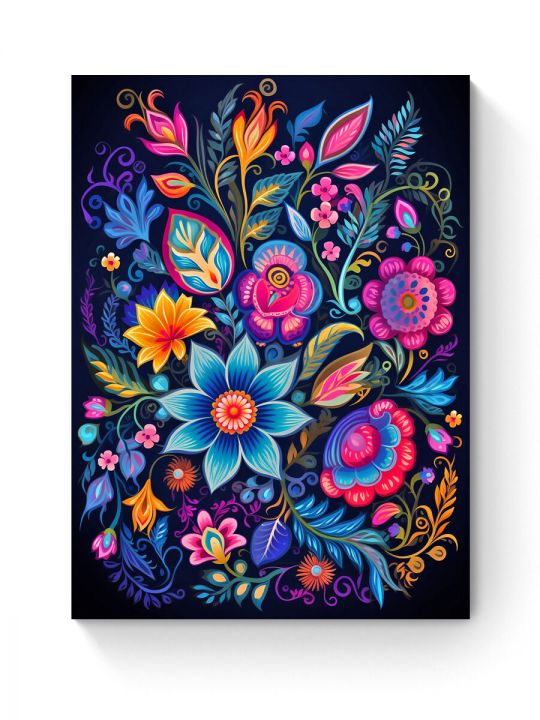 Алмазная мозаика на подрамнике «Цветочный узор» 50x40 см