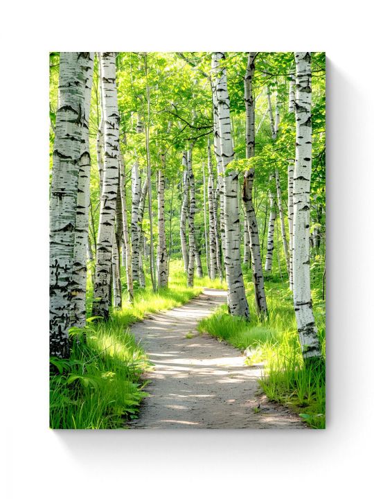 Алмазная мозаика на подрамнике «Березовая роща» 70x50 см