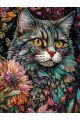 Алмазная мозаика без подрамника «Мифический кот» 50x40 см