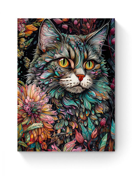 Алмазная мозаика на подрамнике «Мифический кот» 80x60 см