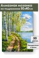 Алмазная мозаика на подрамнике «Березки у воды» 50x40 см