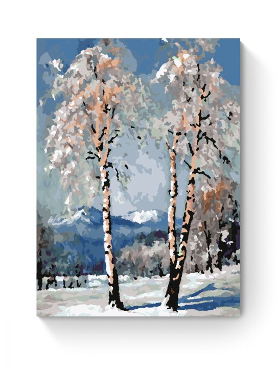 Картина по номерам на подрамнике «Две березы» 25x20 см