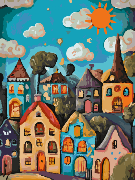 Картина по номерам без подрамника «Детский мир» 25x20 см