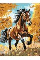 Картина по номерам без подрамника «Гнедой конь» 35x25 см