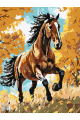 Картина по номерам без подрамника «Гнедой конь» 25x20 см