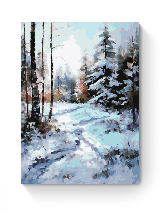 Картина по номерам на подрамнике «Зимний лес» 35x25 см