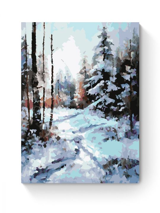 Картина по номерам на подрамнике «Зимний лес» 25x20 см