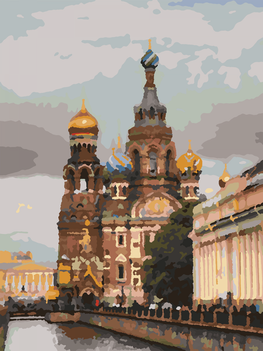 Картина по номерам без подрамника «Спас на Крови» 25x20 см