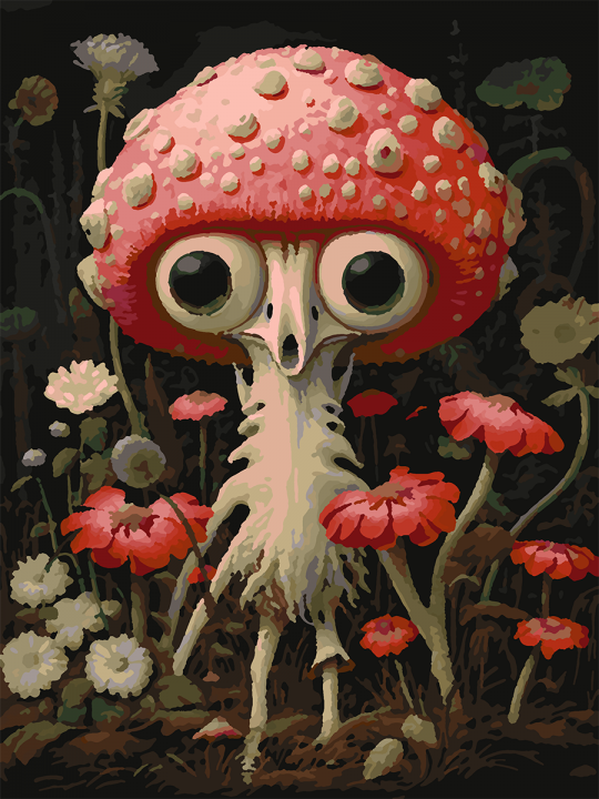 Картина по номерам без подрамника «Мухоморчик» 35x25 см