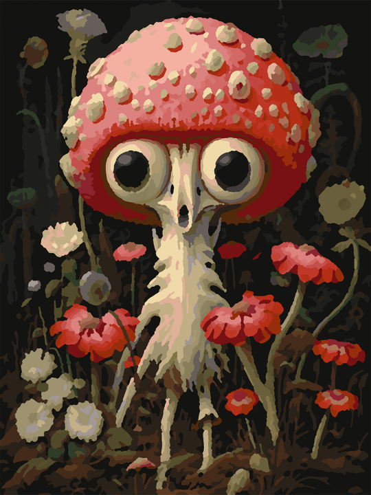 Картина по номерам без подрамника «Мухоморчик» 25x20 см