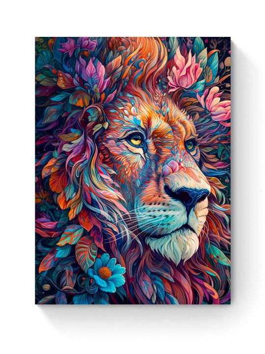 Алмазная мозаика на подрамнике «Мистический лев» 40x30 см