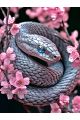 Алмазная мозаика без подрамника «Цветочная змея» 60x45 см