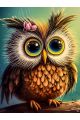 Алмазная мозаика без подрамника «Влюбленная сова» 130x100 см