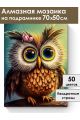Алмазная мозаика на подрамнике «Влюбленная сова» 70x50 см