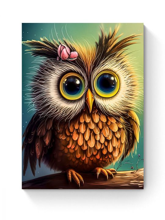 Алмазная мозаика на подрамнике «Влюбленная сова» 50x40 см