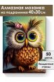 Алмазная мозаика на подрамнике «Влюбленная сова» 40x30 см