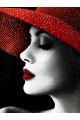 Алмазная мозаика без подрамника «Леди в красном» 70x50 см