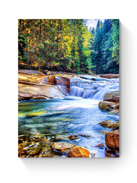 Алмазная мозаика на подрамнике «Лесная река» 60x45 см