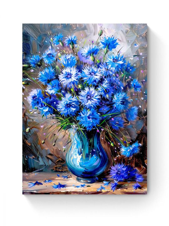 Алмазная мозаика на подрамнике «Васильки» 50x40 см