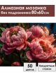 Алмазная мозаика без подрамника «Розовые пионы» 80x60 см
