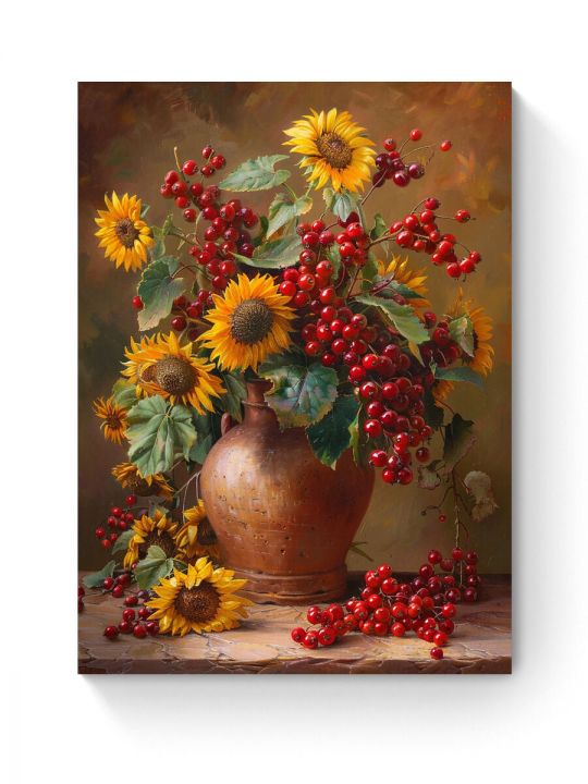 Алмазная мозаика на подрамнике «Подсолнухи» 50x40 см