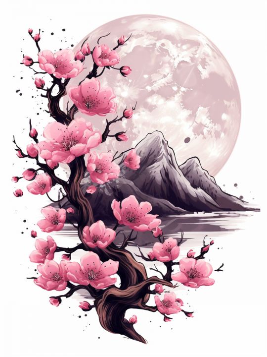 Алмазная мозаика без подрамника «Сакура» 90x70 см