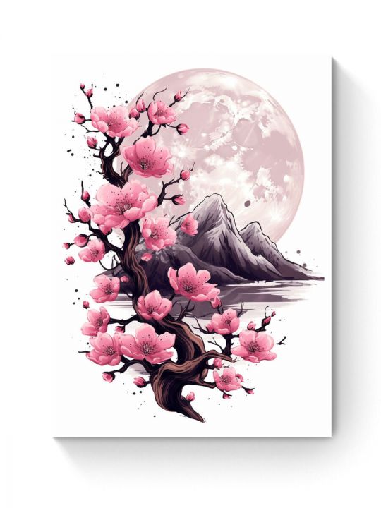 Алмазная мозаика на подрамнике «Сакура» 70x50 см