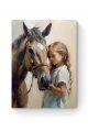 Алмазная мозаика на подрамнике «Девочка с конем» 35x25 см, 40 цветов