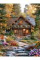 Алмазная мозаика без подрамника «Дом в лесу» 70x50 см