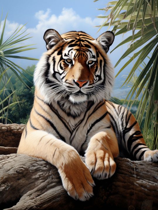 Алмазная мозаика без подрамника «Тигр» 40x30 см