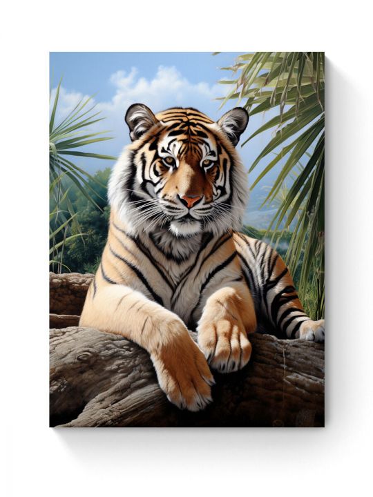 Алмазная мозаика на подрамнике «Тигр» 50x40 см