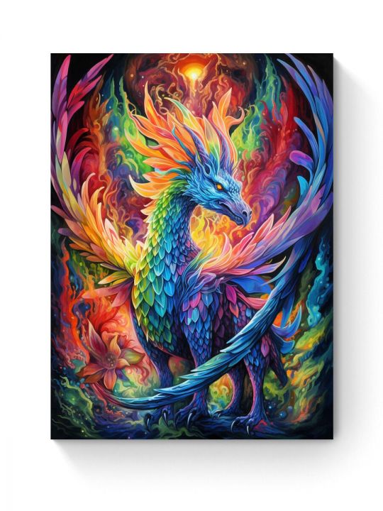 Алмазная мозаика на подрамнике «Дракон» 35x25 см