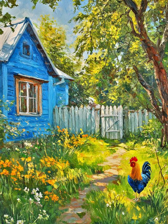 Алмазная мозаика без подрамника «Лето в деревне» 35x25 см