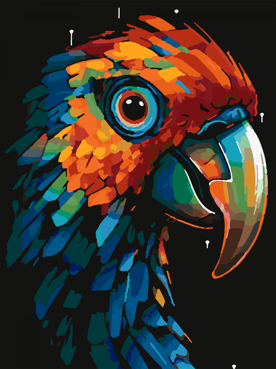Картина по номерам без подрамника «Арт-попугай» 25x20 см
