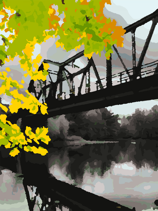 Картина по номерам без подрамника «Железный мост» 25x20 см