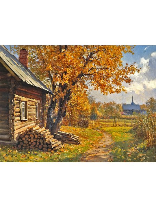 Алмазная мозаика без подрамника «Лето в деревне» 35x25 см