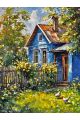 Алмазная мозаика на подрамнике «Лето в деревне» 35x25 см