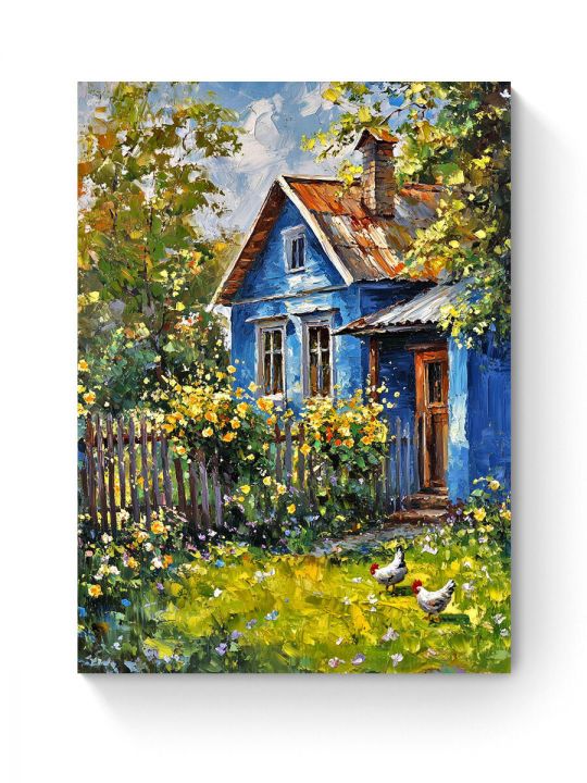 Алмазная мозаика на подрамнике «Лето в деревне» 40x30 см