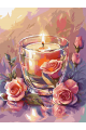 Картина по номерам без подрамника «Свеча и розы» 35x25 см