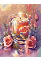 Картина по номерам без подрамника «Свеча и розы» 25x20 см