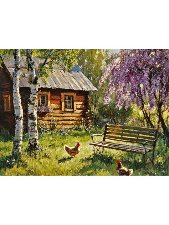 Алмазная мозаика без подрамника «Лето в деревне» 130x100 см