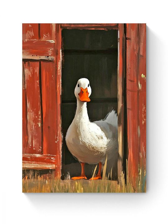 Алмазная мозаика на подрамнике «Гуси обнимуси» 80x60 см