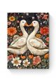 Алмазная мозаика на подрамнике «Гуси обнимуси» 70x50 см