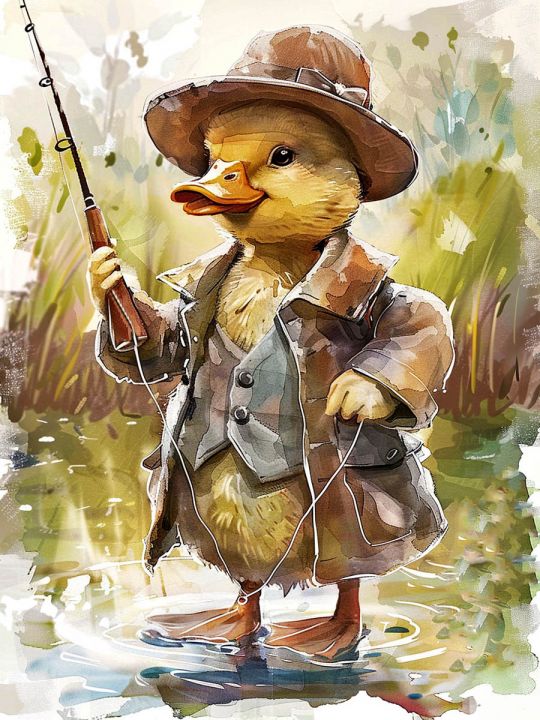 Алмазная мозаика без подрамника «Гуси обнимуси» 35x25 см