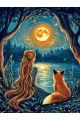Алмазная мозаика без подрамника «Зов луны» 50x40 см