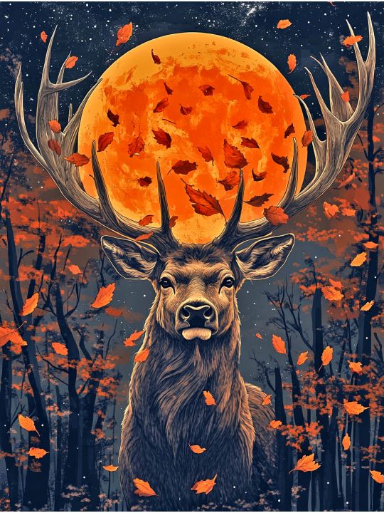 Алмазная мозаика без подрамника «Зов луны» 35x25 см