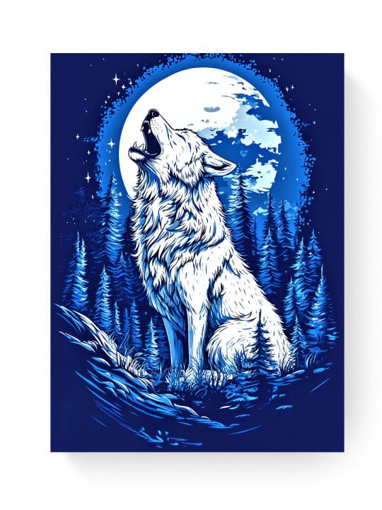 Алмазная мозаика на подрамнике «Зов луны» 50x40 см