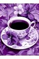 Алмазная мозаика без подрамника «Кофе и цветы» 70x50 см